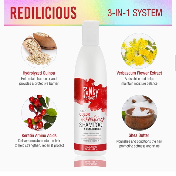 Punky Colour 3-in-1 Color Depositing Hair Cleanser & Conditioner (Redilicious) - Picture 6 of 14